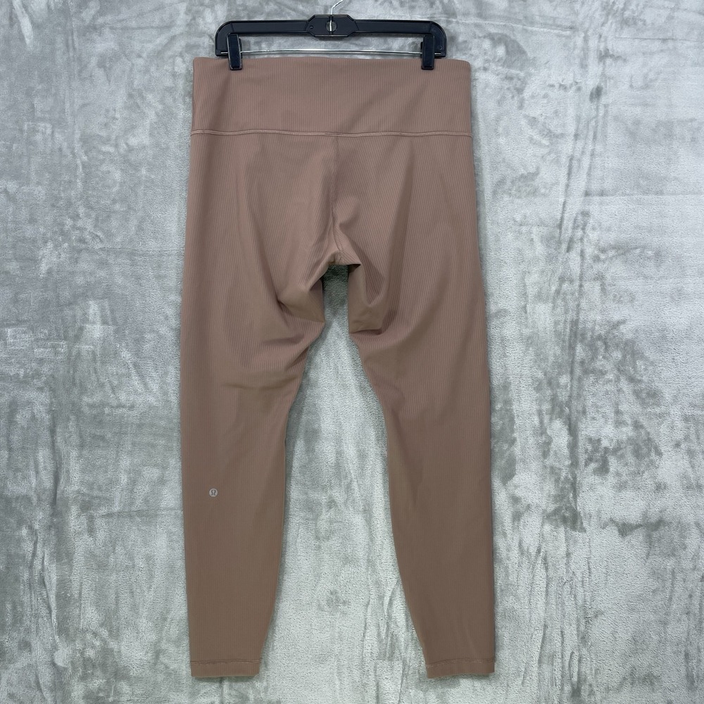 Lululemon Wunder Train High-Rise Ribbed Tight 28" Size 14 LW5GN4S Tan Brown - Picture 3 of 9